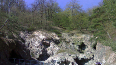 Blick auf den ehemaligen Tagebau der Grube.